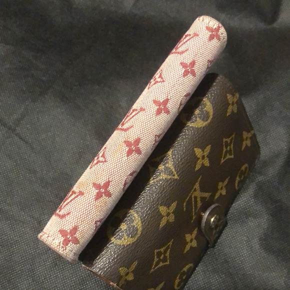 LOUIS VUITTON Mini Lin Red Agenda Binder Passport Holder Credit Card Wallet AUTH - Picture 15 of 17